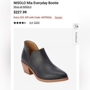 Nisolo Black Leather Ankle Booties